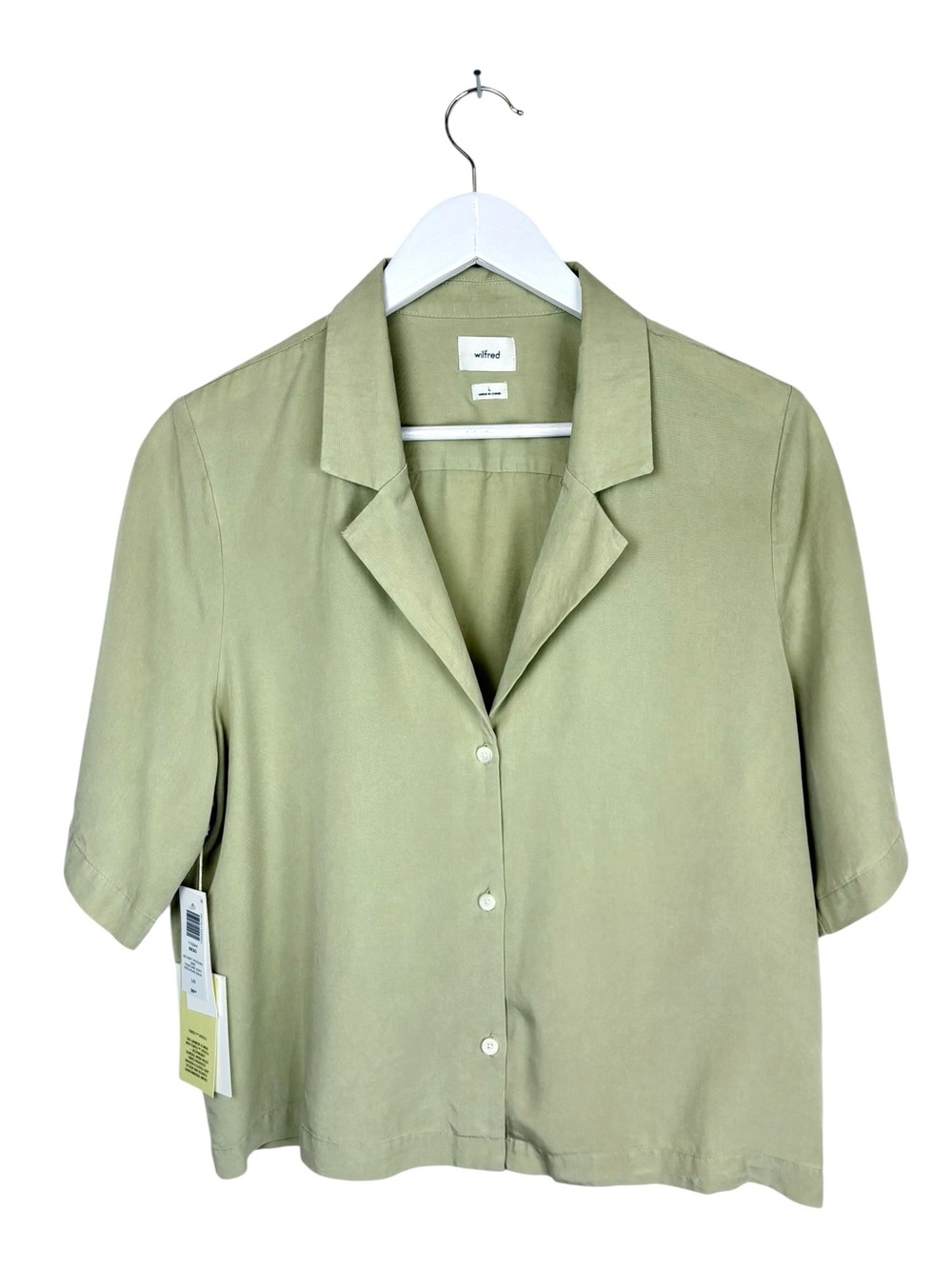 Aritzia Wilfred Sage Green Blouse Size L NWT